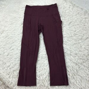 Lululemon Fast & Free Crop II *Nulux 19" Dark Adobe